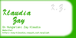 klaudia zay business card